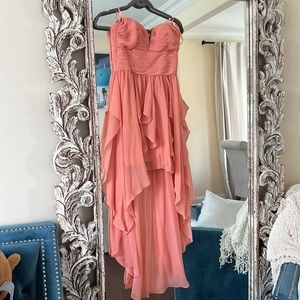 Arden B strapless HI-low dress size small orange